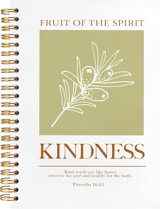 BearCake Bible Notebooks for Note Taking,Bible Journaling Notebook,Christian Notebook Journal,Fruit of the Spirit Kindness Christian Gifts for Women,Spiral Notebook 5.5x8.3