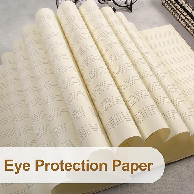 MAXCURY Blank Sheet Music Composition Manuscript Staff Paper Art Music Notebook Black 100 Pages 26x19cm (Wine/Fuchsia)