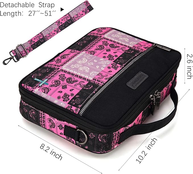 Montana West Bible Book Covers for Women Canves Bible Cases with Zippered Pocket Bible Bags Handheld Crossbody Church Bible Study Supplie