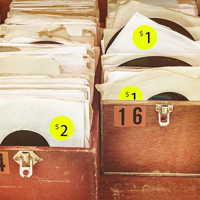 1200 Pieces 0.75 Inch Round Color Coding Label Garage Sale Stickers Yard Sale Price Stickers Permanent Adhesive Dots Stickers,Easily Writable with Perforation Line (Fluorescent Yellow)