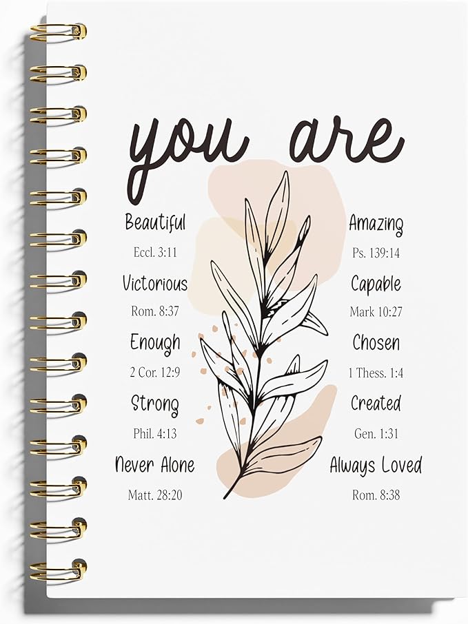 Inspirational Christian Notebook - Christian Gifts Journal, Daily Prayer Journal, Spiral Bible Notebook, Christian Gifts Journal, Spiritual Journal for Women, 5.5x8.3 Inches