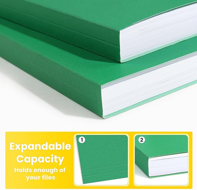 SUNEE File Folders, 30 Pack Manilla Folders 8.5 x 11, Colored File Folders Home Office School Supplies for Documents Files Paper, Green