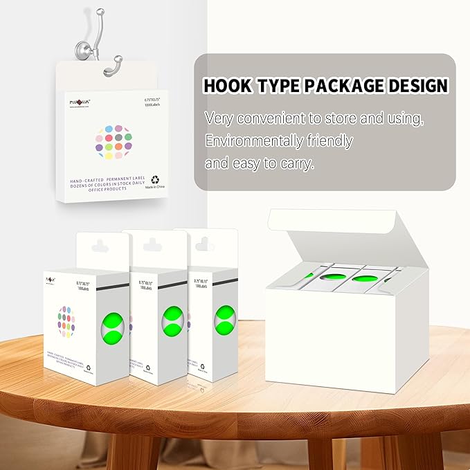 PARLAIM 0.75 inch Diameter Colored Dot Stickers 4 Rolls Pack 4000pcs Fluorescent Green Round Label Color Coding Marking Stickers Permanent Adhesive for Garage Sale