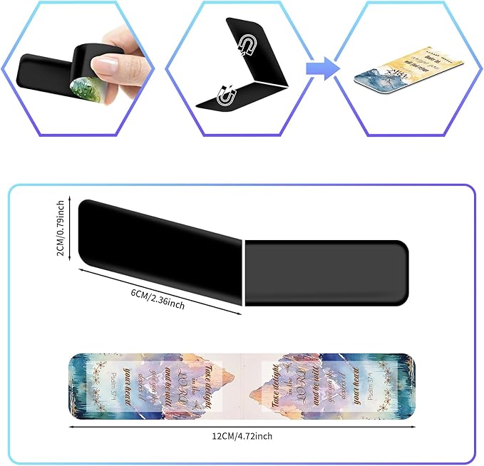 48 Piece Bible Verse Magnetic Bookmarks - Christian Scripture Inspirational Book Marks with Boxes - Religious Motivational Book Marker Prayer Page Clips for Women & Men Reading Gifts(Mountains Style)