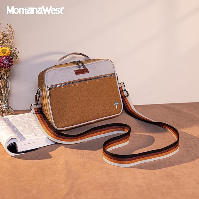 Montana West Bible Covers for Women Bible Cases with Leather Bookmark Protective Crossbody Carrying Book Case for Church Travel Gift