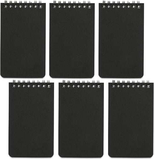 Pocket Notebook Small Notepad Pocket Notepad Small Spiral Notebooks 3X5Inches (6-black)