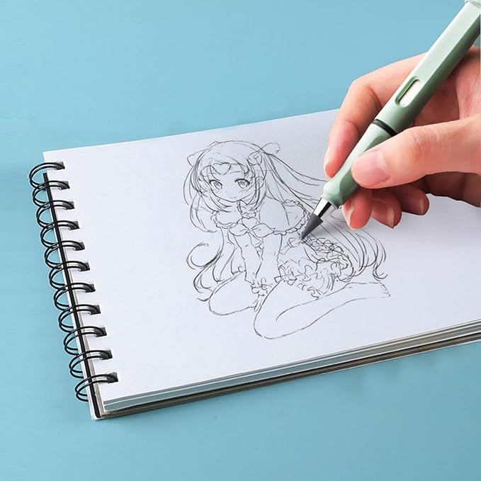 Infinity Forever Pencil Christmas Gift - 0.7mm Infinite Everlasting Metal Inkless Pencils Set with Eraser , No Need Sharpened, Replace Mechanical Pen for Drawing and Writing(6 Pens +6Replacement Tips)