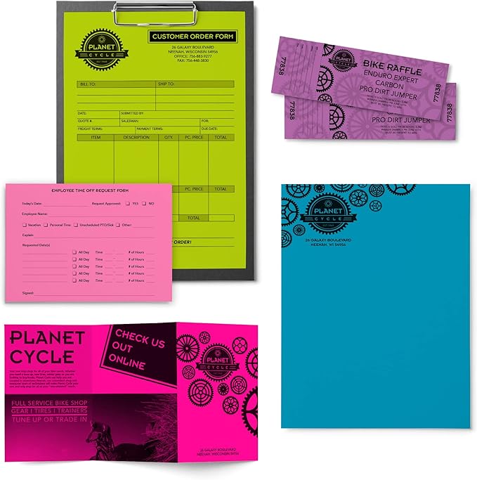 Neenah Astrobrights® Bright Color Paper, Letter Size Paper, 24 Lb, FSC Certified, Assorted Mini Pack, Pack Of 200 Sheets