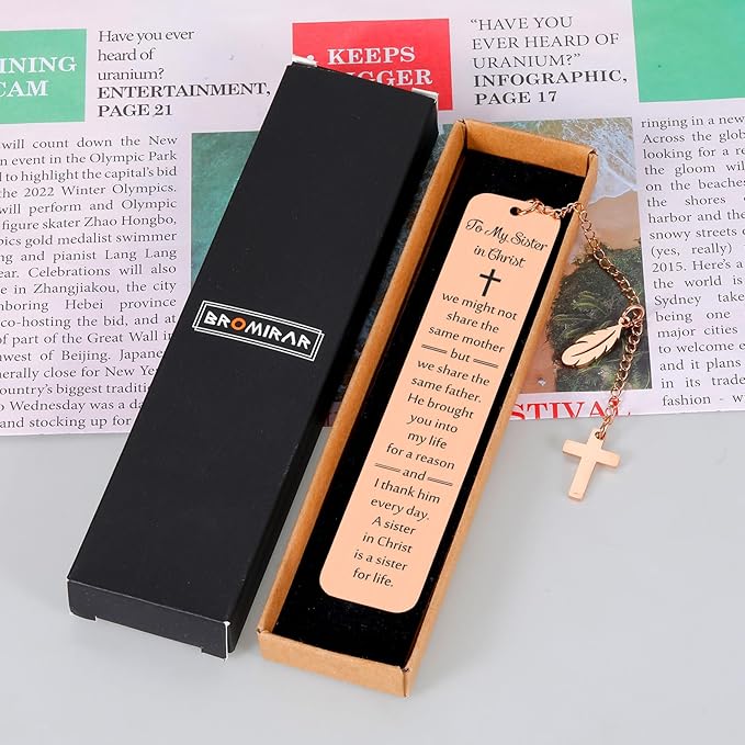 Sisters in Christ Gifts for Women, Religious Birthday Gifts for Women, Secret Sister Gifts for Women Christian, Christian Gifts for Female Friendship, Religious Sister Bookmark, Faith Based Gifts