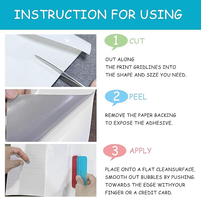 Dry Erase Board Sticker-Whiteboard Stickers-8.27''x11.69'' Removable Dry Erase Sheets-Fridge Magnetic Paper Alternatives for Wall/Desk/Refrigerator/Door/Home/Office/Classroom (White-6Pcs)