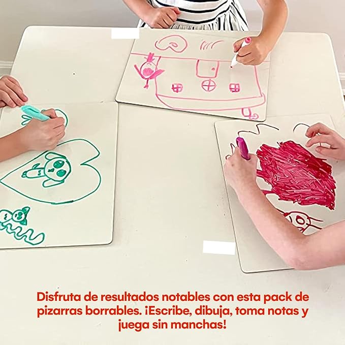 6 Premium Small Dry Erase Board 9"x12"- Portable Dry Erase Lap Board, Handheld Whiteboard- White Boards for Students - Small Whiteboard | Double Sided Erasable White Boards Dry Erase- 6 Pk