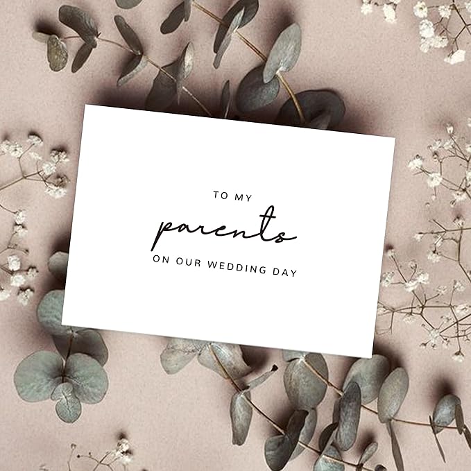 Set of 2 Wedding Day Card for Parents, Parents Of The Bride/Groom Gifts, To My Parents On Our Wedding Day.(Parents B)