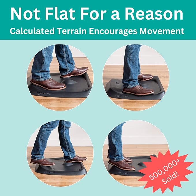 Topo Comfort Mat by Ergodriven | The Not-Flat Standing Desk Anti-Fatigue Mat with Calculated Terrain | Standing Desk Mat | Comfortable Standing Mat | Office Mat | Desk Accessories | Altostratus Grey