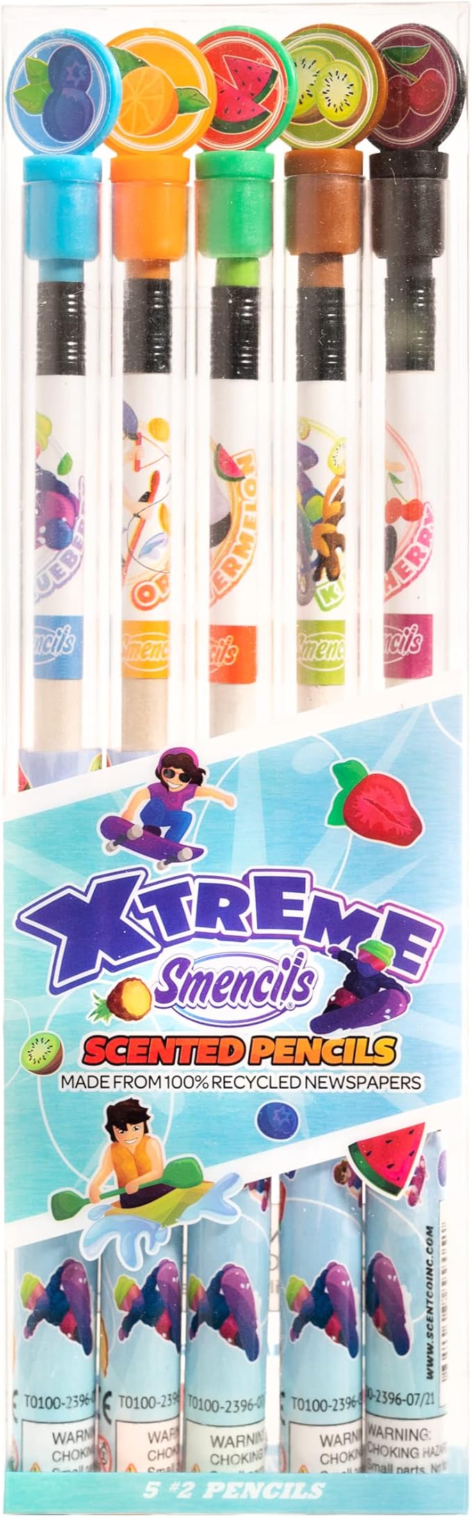 X-Treme Sports Smencils - Patented Gourmet Scented Pencils, 5 Count, Gifts for Kids, School Supplies, Classroom Rewards, Party Favors