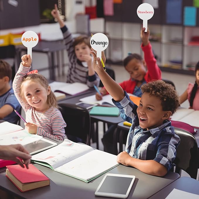 25 Pieces Dry Erase Answer Paddles Handheld Double Sided Paddles Mini White Boards Small White Board Dry Erase Signs Auction Paddles for Students Classroom Voting Games