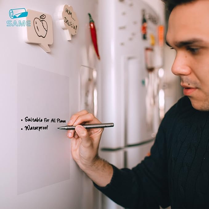 Clear Dry Erase Board Paper-Whiteboard for Fridge-Clear Contact Paper Sheets for Wall-Adhesive Dry Erase Board Sticker for Desk/Refrigerator/Office/Classroom/Wallpaper(5.82''X8.27''X6 Pcs)