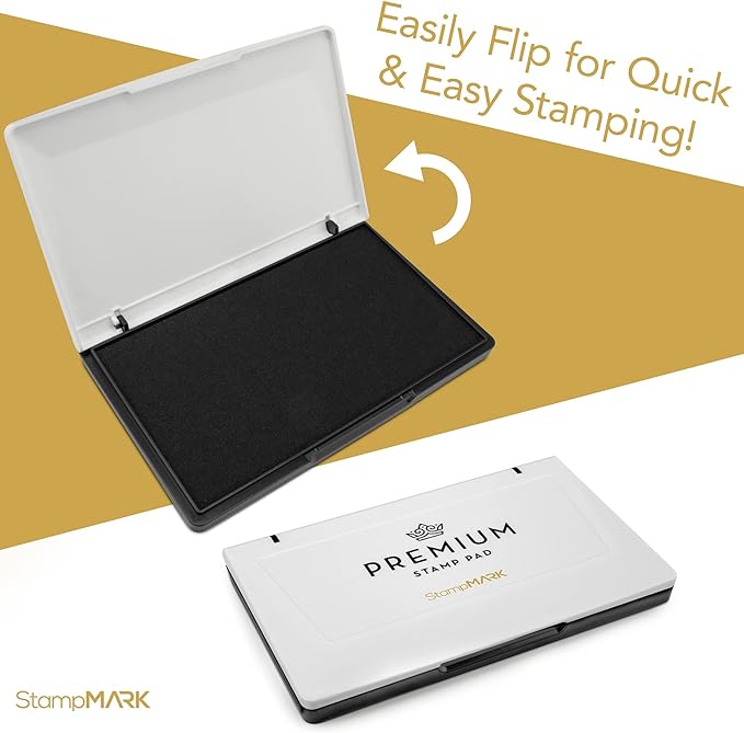 Premium Stamp Pad Medium Size 3" x 4" - for Traditional Rubber Stamps - Felt Pad Brown Color