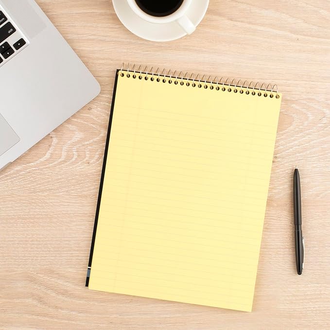 Mead Legal Pad Writing Pads, Top Bound, Wide Ruled Paper, 8-1/2" x 11", 70 Sheets, Great for Use as Home Office Supplies, Memo Pads, Note Pads, or Steno Pads, Letter Writing, Canary Yellow (MEA59880)