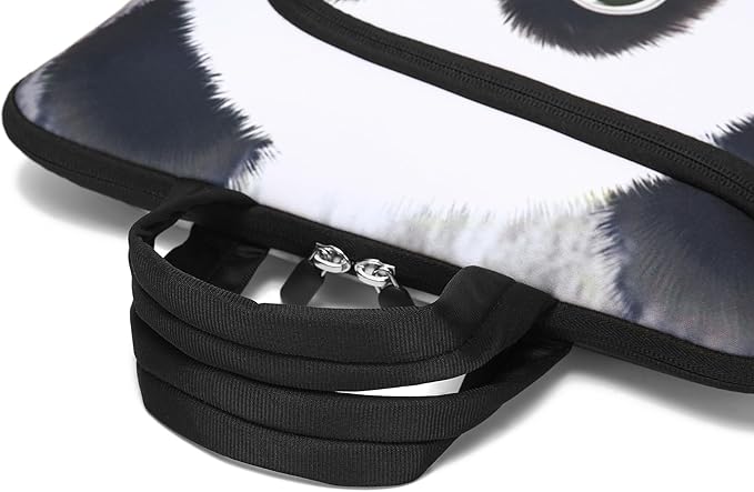 11.6 12 12.5 inch Laptop Sleeve Chromebook Case Ultrabook Case Notebook Sleeve Tablet Case Neoprene Handle Sleeve for Men Women, Two Pockets Fit Apple MacBook Air Samsung Acer HP DELL (Cute Panda)