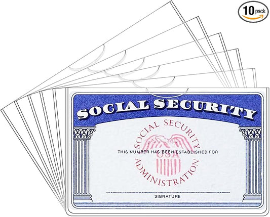 10 Pack Social Security Card Protector/Medicare Card Protector Sleeve/Social Security Card Holder/Credit Card Sleeves/Protective case for Drivers License、Credit Card 、SSN Card,3.8x2.32in., Clear