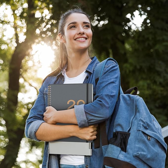 2025 Planner - 8" x 10" Hard Cover Planner 2025, Weekly Note Pages, JAN 2025 - DEC 2025, Calendar 2025 Planner, Large Writing Space, Elastic Band, Inner Pocket, Excellent for School & Office Schedule