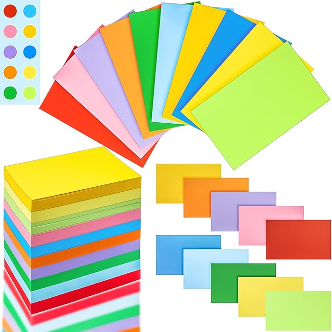 MotBach 280Pcs 3x5 Inch Blank Colorful Index Cards Colored Flash Cards, Assorted Neon Colored Notecards Study Cards, Index Flash Note Cards for Office Home School Learning Note Taking To Do List