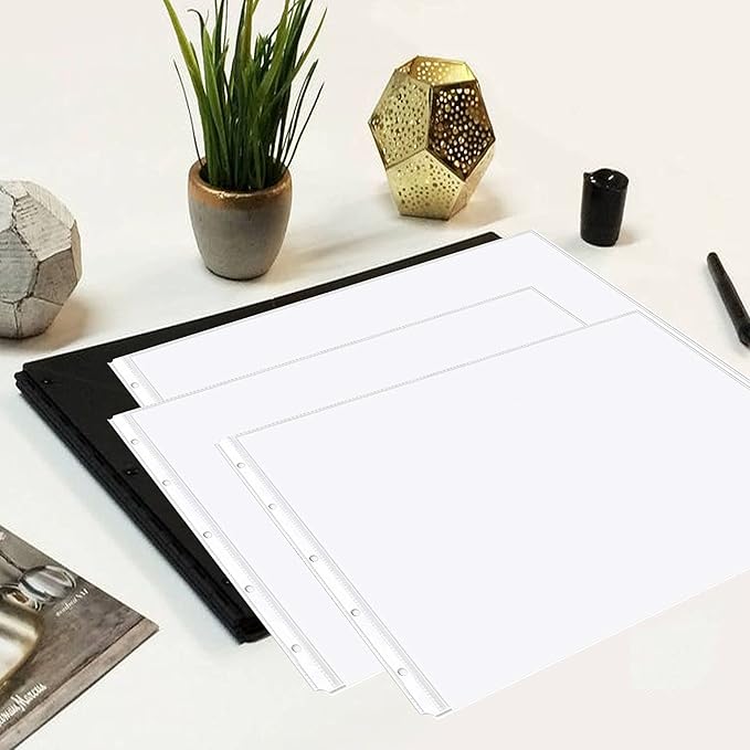 PERFORMORE 25 Pack of 8.5β x 14β Heavyweight Landscape Sheet Protectors, Legal Paper Sleeves, Clear Archival Quality, Horizontal Legal Size Clear Sheet Protectors for Binders Documents