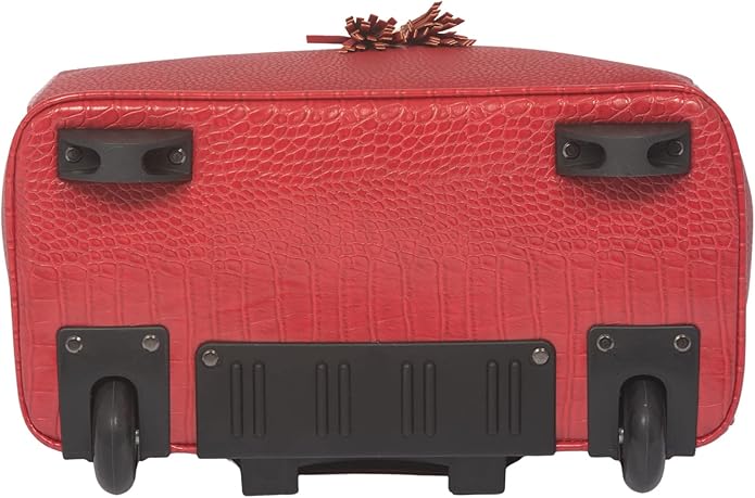 JKM and Company Alligator Compatible With Computer iPad, Laptop Tablet Rolling Tote Bag Briefcase Carryall Bag