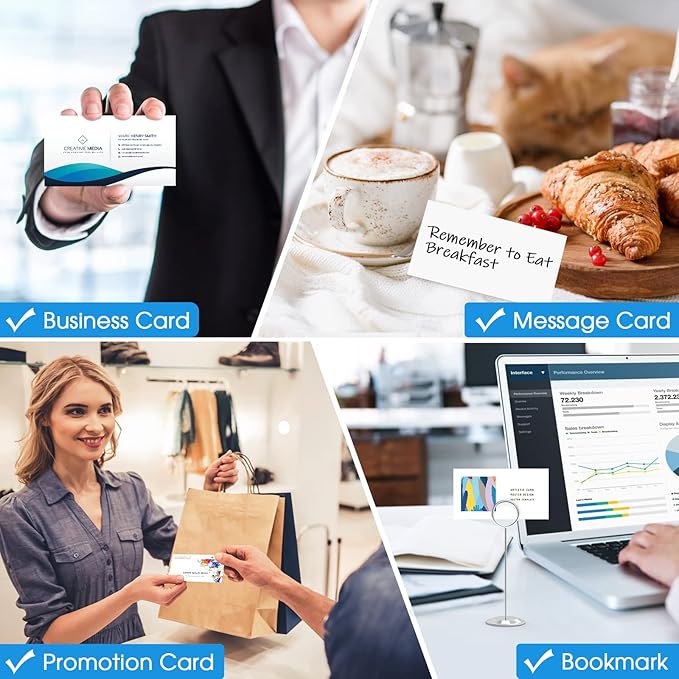 MaxGear Business Card Printable Business Card, Compatible with Laser & Inkjet Printer, Double-Sided Printing, Heavyweight, Matte White Paper, Smooth Edge, 10 Cards/Sheet, 2000 Cards, 3.5" x 2"(8871