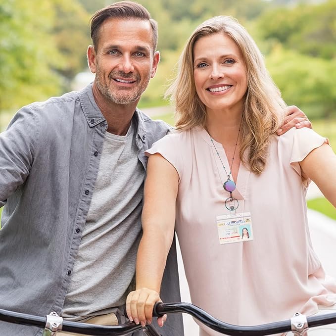 Lanyards for Id Badges 3 Pack Badge Lanyard with 6 Pcs Id Badge Holder Retractable Stainless Steel Teacher Lanyards Cruise Ship Lanyards for Girl Women (Black, Silver, Bright Blue)