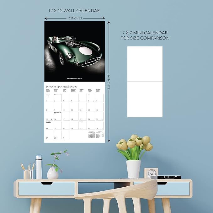 Graphique 2023 Car Legends Wall Calendar | 12” x 12” | Thick Paper | Home & Office Organizer | Large Monthly Grid | 3 Languages & Marked Holidays | 4 Month Preview Page for 2024…