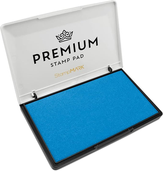Premium Stamp Pad Large Size 3.5" x 6" - for Traditional Rubber Stamps - Felt Pad Sky Blue Color