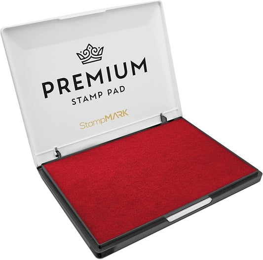 Premium Stamp Pad Extra Large Size 6" x 8" - for Traditional Rubber Stamps - Felt Pad Red Color