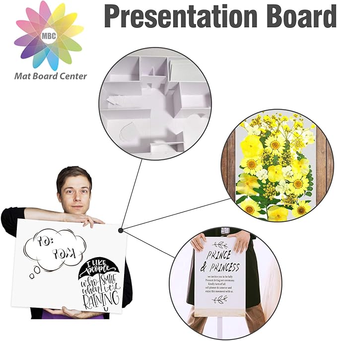 Mat Board Center, Pack of 10 Acid-Free Foam Boards, 16x20 inch White Foam Boards, 1/8" Thick