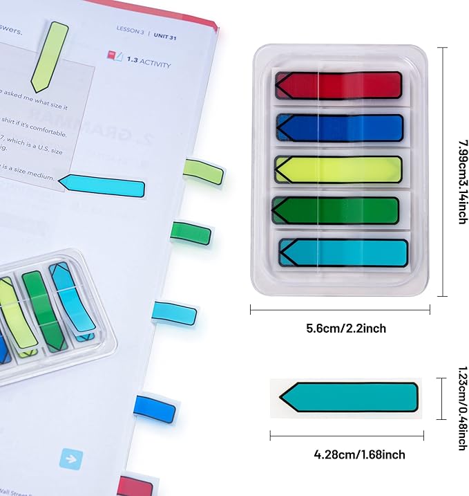 Golcellia 3 X 300 Tablets, Transparent Sticky Notes, Page Markers, Book Tabs, Sticky Note Tabs, Sticky Tabs, Page Tabs, Label Stickers, Arrow Flags, Pop-up Page Flags