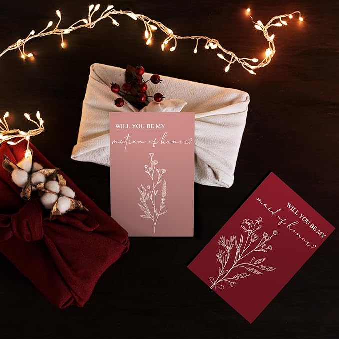 Spakon 16 Pcs Will You Be My Bridesmaid Cards with Envelopes Watercolor Greenery Floral Bridal Proposal Maid of Honor Matron of Honor Invited Favor for Bridal Shower Wedding (Classic Styles)