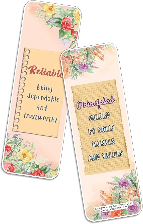 Creanoso Emotional Inner Strength Bookmarks (10-Sets x 6 Cards) – Daily Inspirational Card Set – Interesting Book Page Clippers – Great Rewards for Adults and Professionals
