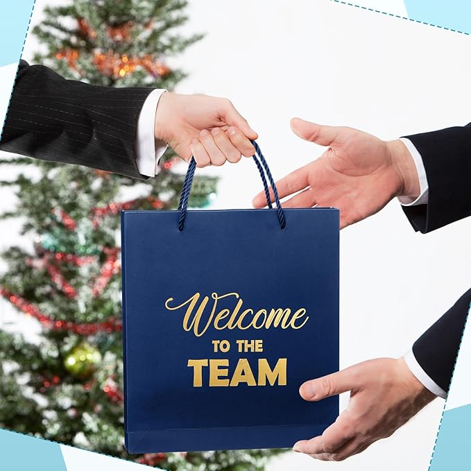 SaieGlossy New Employee Welcome to The Team Gift Sets Notebook and Pen Welcome to The Team Box Employee Appreciation Gift Sets for New Office Worker(Blue)