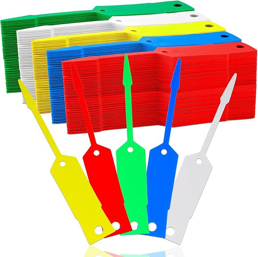 Lewtemi 1000 Pieces Self Lock Arrow ID Key Tags Car Parts Tags Key Ring Repair Labels for Office Automotive Shop Supplies(4 1/2'' X 3/4",Mixed Colors)