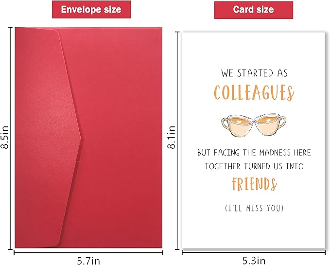 Coworker Leaving Card - Heartfelt & Funny Farewell Cards for Colleagues, Bosses & Friends