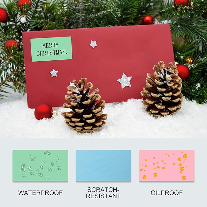 Misofuki 2.25x1.25 1000 Labels Rectangular Green Direct Thermal Stickers Labels Roll Compatible with Zebra, Rollo, MUNBYN, Self-Adhesive Direct Thermal Labels