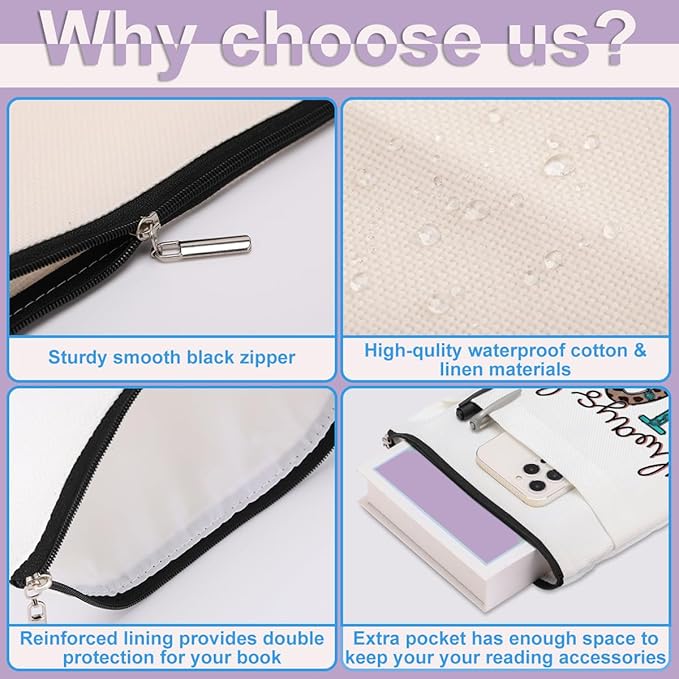 Inspirational Western Faith Christian Gifts Book Sleeve Book Cover Religious Cowgirl Accessories for Women Mom Female Friendship Christmas Birthday Book Lovers Gifts Book Protector with Zipper