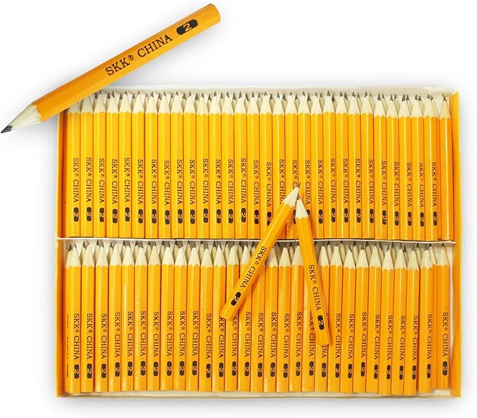 SKKSTATIONERY Golf Pencils 120Pcs Pre-sharpened Half Pencils 3.5" Pencils Break-Resistant Lead No. 2#2 HB pencil, Hexagon, Sharpened, 120/box.