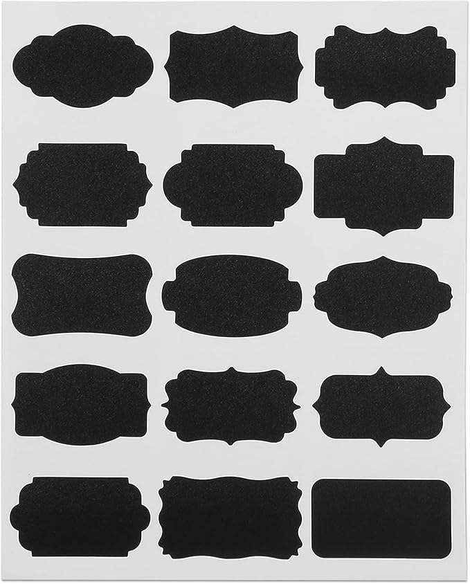 Mr. Pen- Chalkboard Labels, 150 pcs, Assorted Shapes, 1 White Chalk Marker and Small Towel, Labels, Label Stickers, Labels for Storage Bins, Sticker Labels, Bottle Labels, Food Labels, Jar Labels