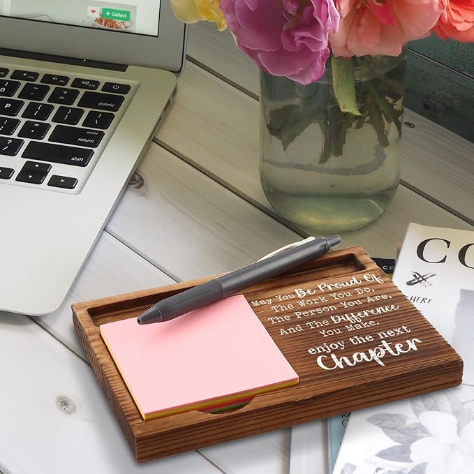 Job Promotion Gifts for Women, Men, Next Chapter Gifts, Goodbye Gifts for Coworkers, Appreciation Thank You Gifts for Coworkers Employees Leaving New Job Self-Stick Note Pad Holders ZSS11