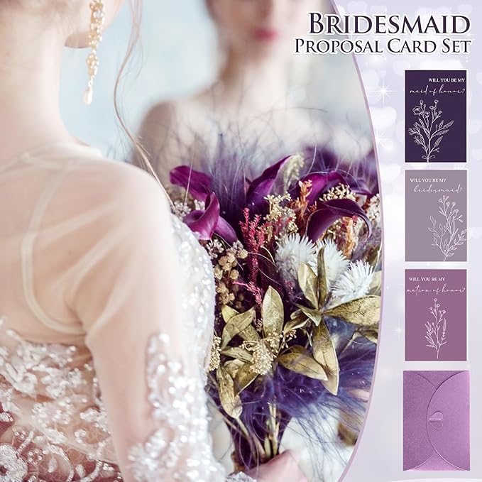 Spakon 16 Pcs Will You Be My Bridesmaid Cards with Envelopes Watercolor Greenery Floral Bridal Proposal Maid of Honor Matron of Honor Invited Favor for Bridal Shower Wedding (Artistic Style)