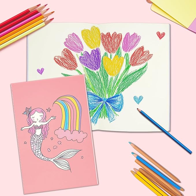 24 Pack Blank Books for Kids - 5.5"x 8.3", 60 Pages - Small Notebooks Bulk, Girls Journals for Drawing & Writing, Sketchbooks w/Colorful Soft Cover, Unlined Paper, A5 Travel Size