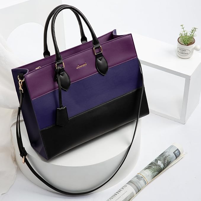 LOVEVOOK Laptop Tote Bag for Women, Work Totes Business Office Computer Briefcase with Clutch Purse