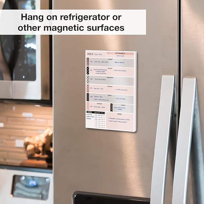 Global Printed Products 6" x 9" Vertical to-Do List and Weekly Planning Pad, 60-Sheets, Scrapbook