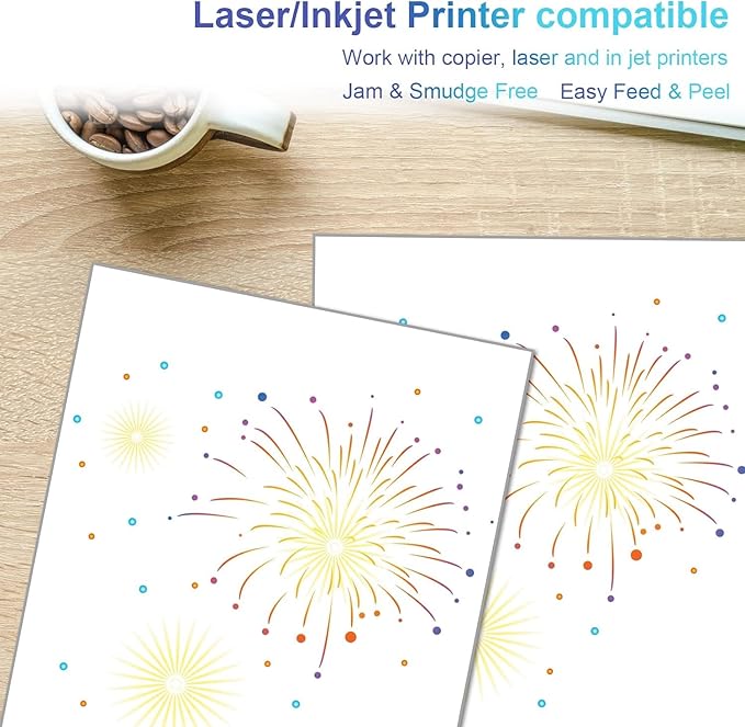 Shipping Address Label Stickers Paper for Laser and Inkjet Printer (1000 sheets, 8.5" x 11" (Full Sheet))